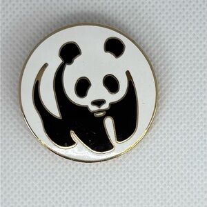 VINTAGE WWF World Wildlife Fund Panda Logo Enamel Pin Brooch